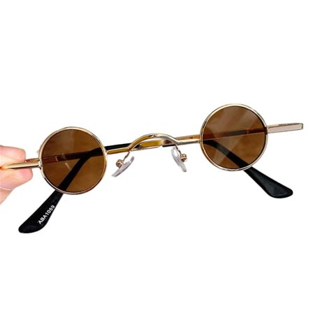 Vintage runde metallrammebriller Ultralette komfortable solbriller for utkledning temafestrekvisita