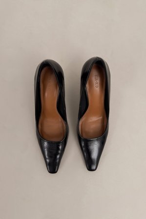 NA-KD Escarpins en cuir à bout carré - Chaussures en cuir - Noir - EU 37