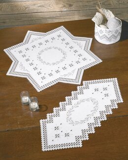 Hardanger Hvid krans - Kurv - Permin