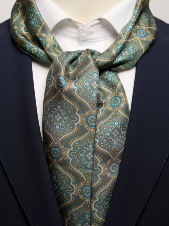 John Henric Men's Grüner Schal Medaillon Size Onesize