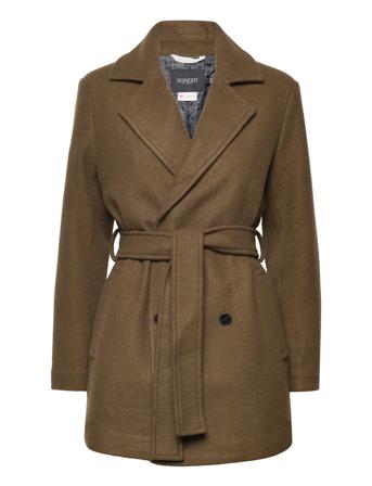 Slmaria Coat Outerwear Coats Winter Coats Khaki Green Soaked In Luxury