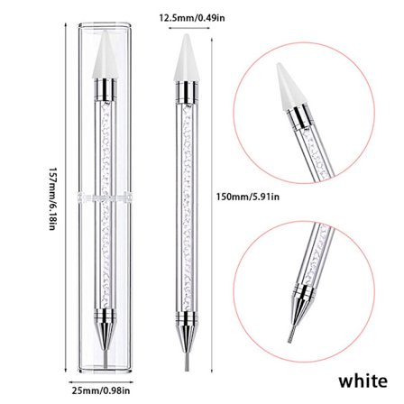 1st Dual Ended Dotting Pen Rhinestone Picker Wax Pencil Nail Ar