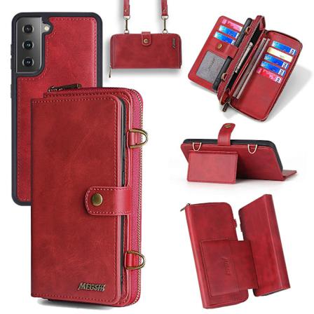 Mobiltelefon Etuier - Universal Samsung A22 5G Flip Cover Etui med Crossbody Rem og Kortholder
