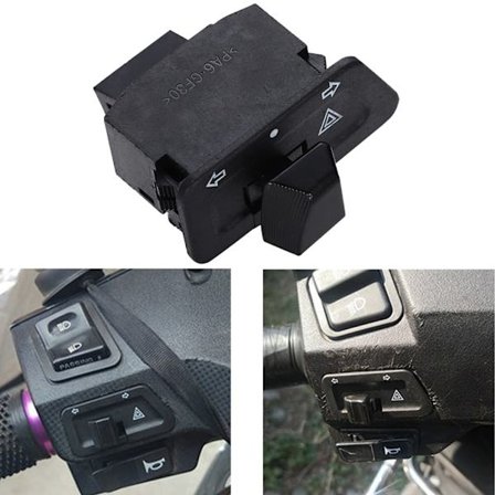 2 stk Motorsykkel Blinklys Bryter med Varselblink Bryter, Dobbel