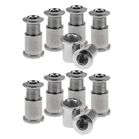 10 par bolter kjederingbolter og muttere for terrengsykkel sølv-A[D]