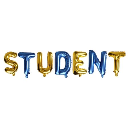 Student Ballonggirlang / Folieballong / Ballong - Gul & Blå