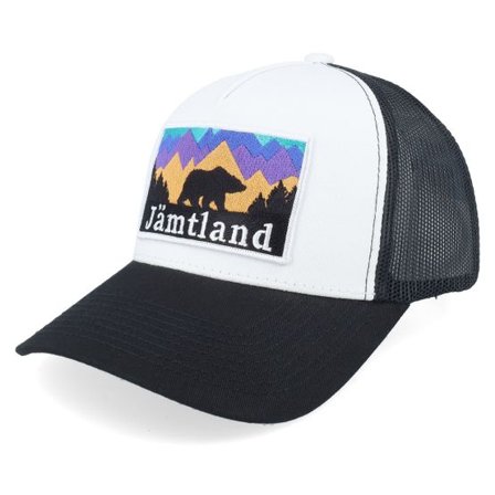 Wild Spirit - Brun trucker Keps - Swedish Jämtland Landscape White/Black A-Frame Trucker @ Hatstore