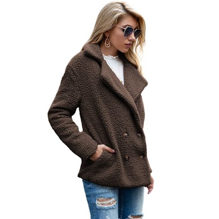 Dame Faux Shearling Shaggy Oversized Shacket Jakke