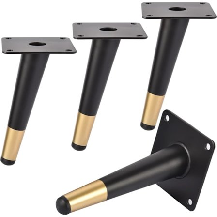 4 stk., sort, guld, 20 cm - Sofa ben - Møbler Skab Bord Seng