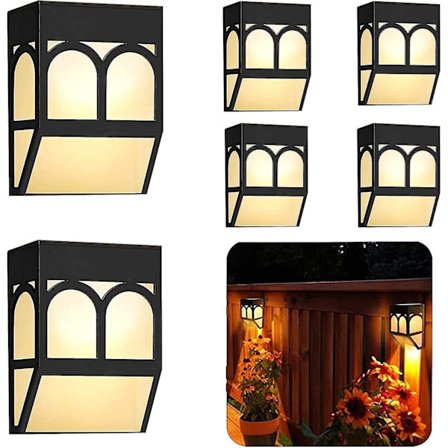 6 Lys Armatur Solcellelampe Utendørs Solhage Vanntett Dekorative Lys For Dekk Gjerde Terrasse St
