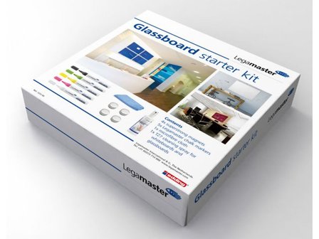 Legamaster Startpaket med tillbehör för whiteboardtavlor i glas, fyra magneter, fem märkpennor, mikrofiberduk, TZ 7 rengöringsspray, 506 g - Lyreco - 