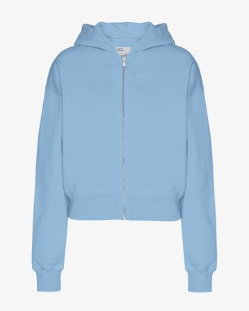 Organic Crop Zip Hood - Seaside Blue - Female - L