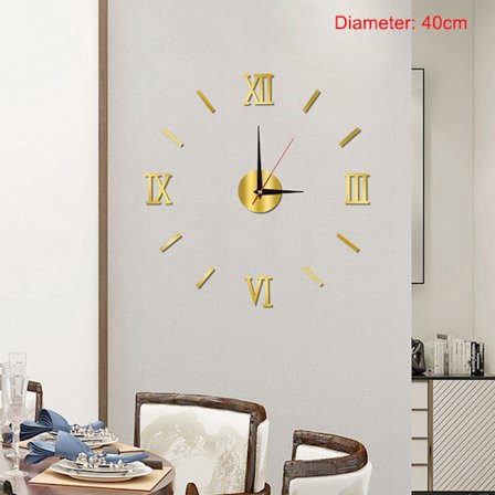 3D-valaistu seinäkello Kehyksetön akryyli DIY digitaalinen seinäkello Kulta