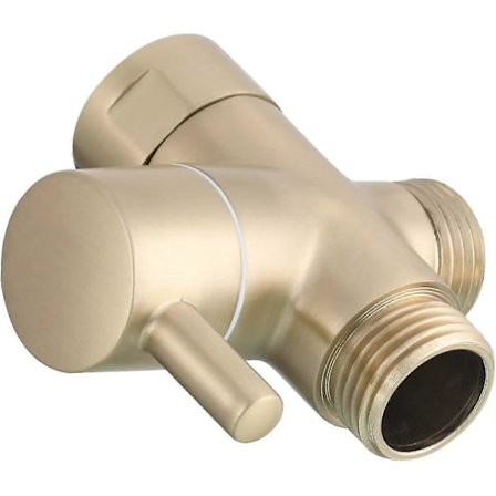 G1/2" 2-suuntainen messinkinen suihkunvaihdin käsisuihkulle ja kiinteälle suihkupäälle, harjattu kulta_erikoislahja