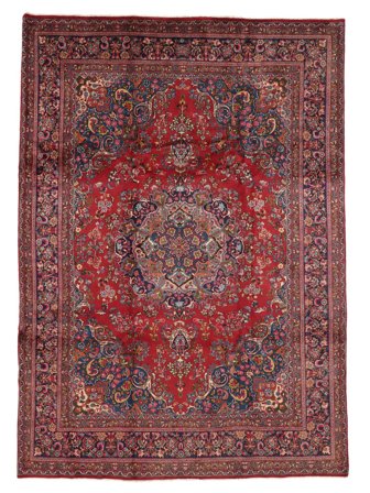 Mashad Rug 244X342 Dark Red/Black Wool, Persia