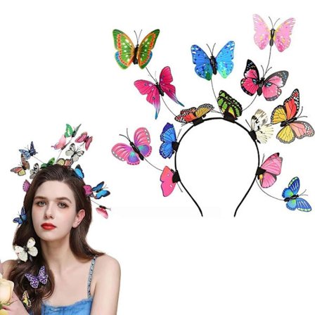 Butterfly Tiara & Fascinator for Women and Girls – Crown-like Hair Accessory for Party, Wedding & Masquerade