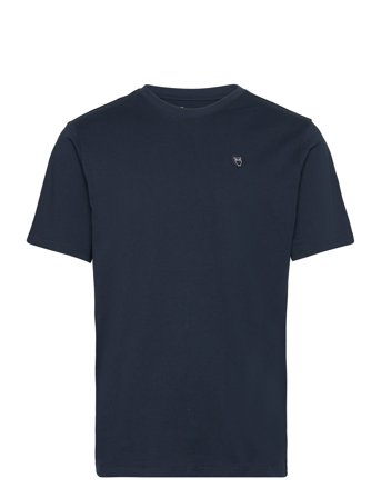 Knowledge Cotton Apparel Badge T-Shirt - Navy - M