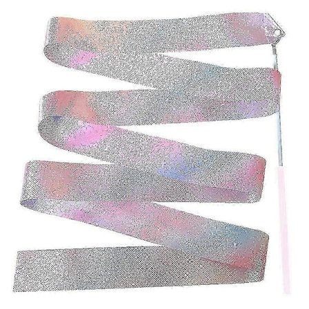 2m Blinkande Stjärna Gymnastikband Dansband Rytmisk Konst Gymnastik Balett Streamer Snurrande Pinne Regnbågsfärg