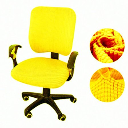 Simpelt ensfarvet delt stolebetræk kontorstolebetræk hjemmecomputer skrivebordsdrejestol elastisk beskyttelsesbetræk (stol ikke inkluderet)