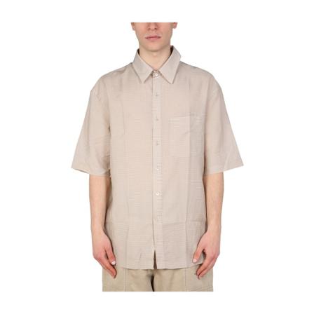 Lemaire, Short Sleeve Shirts Beżowy, Mężczyzna, Rozmiar: M