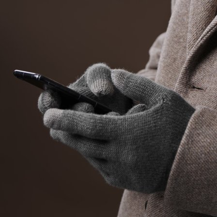 Guantes de punto de algodón gris oscuro Freek para hombres - Guantes de invierno