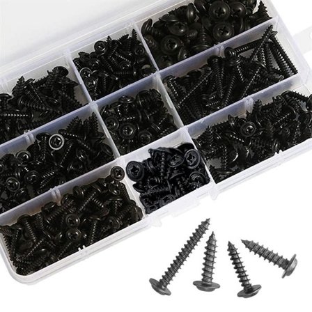 Boks med selvgjengende skruer 360 deler i karbonstål