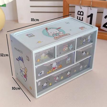 Sanrio Kuromi Kawaii Anime Stickers Tillbehör DIY Förvaringslåda Pochacco
