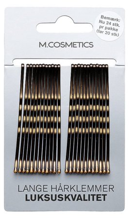 M.COSMETICS Brune Lange Hårklemmer Lux 24 stk Brun, Hår, Hårpynt, Hårnåle