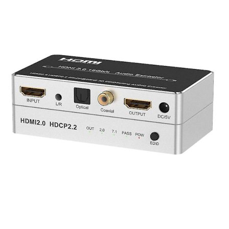 Audio Extractor HDMI 2.0 Audio Splitter 4K till Optisk SPDIF Toslink Koaxial Stereo Converter 3.5mm @ 60Hz Stöd HDCP YEMAESRE