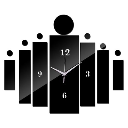 Luksus seinäkello 3d hopeapeili moderni seinäkello asuinrakennus