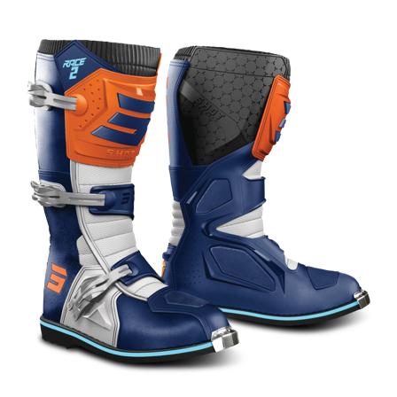 Stivali Cross Bambino Shot Race 2 Blu-Arancio 30