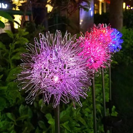 Ulkoilun aurinkoketjuvalot LED-puutarhan vedenpitävät keijut, voikukkapallon koristevalo kodin pihalle joulukoriste (väri: väri)