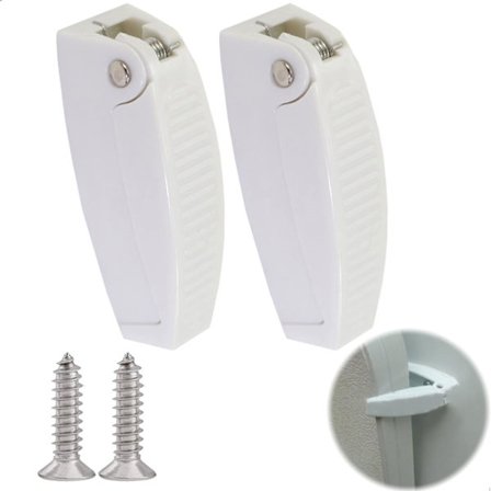 Kompatibel med camper lås dør lås klips låse dørstoppere vinduesholder plastik lås til camper campingvogn trailer rejse bagage 2 dør lås blind