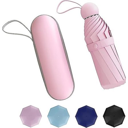 Matkailuvarjo Mini-varjo Pieni UV-kannettava kapselilla Tuulenpitävä varjo Varjolle