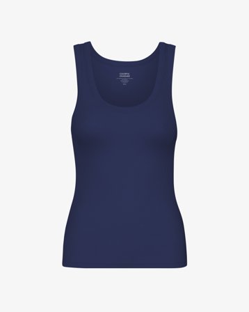 Women Organic Rib Tank Top - Marine Blue XL