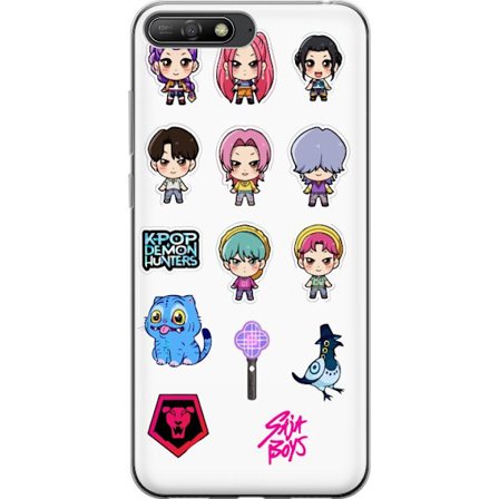 Yhteensopiva Puhelinkuori Huawei Y6 (2018) Kpop Demon Hunters Chibi Idol Hahmoja Suloinen Anime Piirustus Tyyli