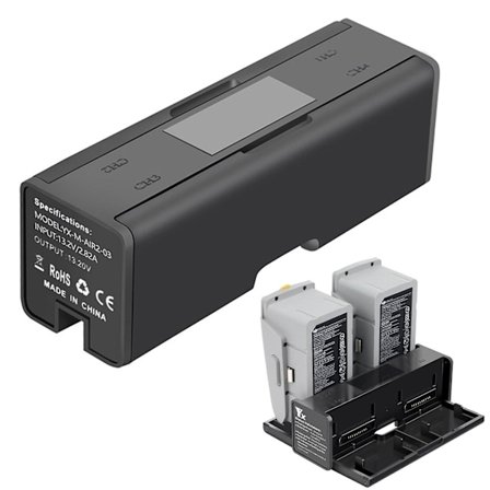 4-i-1 Smart LED Batterilader med Digital Display Ladesentral for DJI Mavic Air 2 PG FK