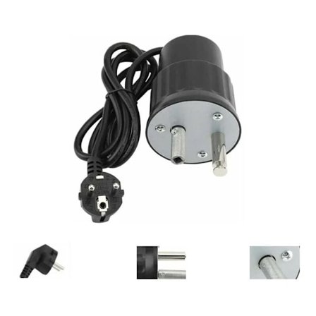 Sähköinen BBQ-moottori, alumiininen retkigrillisarja, 0-24 kg nimelliskuorma, ulkogrillin lisätarvikkeet (musta, EU-pistoke)