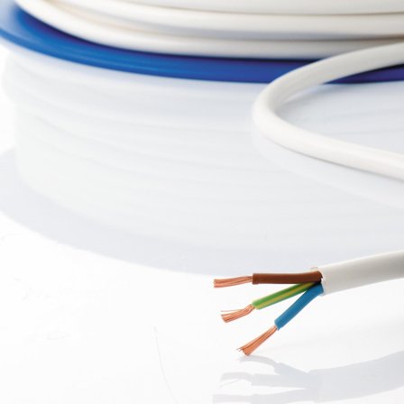 Nordic Quality Round mains cable H05VV-F (3x1.5mm²), 50m, White