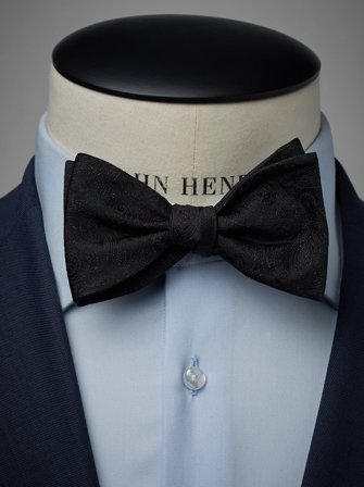 John Henric Men's Schwarze Formelle Fliege Size Self-tied