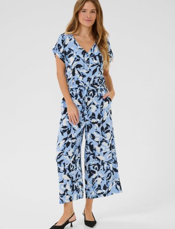 Kaffe Kamira Plain Weave Jumpsuit Printed - Blue - 44