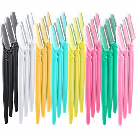 24 stk dermaplaning-blader for ansikt Øyenbrynshøvel ansiktshøvler for kvinner dermaplanehøvel Fargerik ansiktshøvel Former Trimmer med 