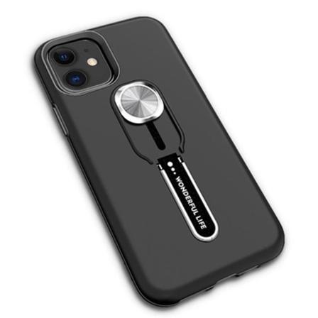 Iphone 12 - Exklusivt Stötdämpande Skal Med Hållare Svart