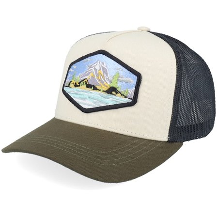 Kinder Wild Spirit - Grün trucker Cap - Kinder Island Patch Ivory/Black/Dark Mesh Trucker @ Hatstore