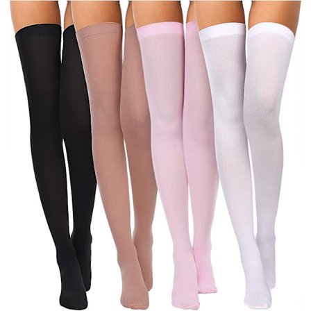 4 par silkestrømper til kvinder, lårhøje nylonstrømper til kvinder, Halloween Cosplay kostume