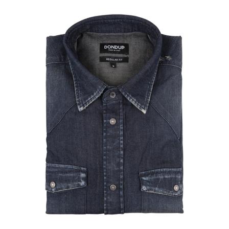 Dondup, Shirt Blauw, Heren, Maat:L,stretch
