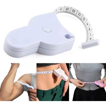 Målebånd - for kles- og kroppsmål - centimeter og tommer - hvit