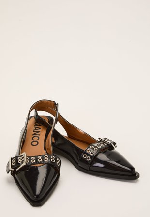 Bianco - Biavictoria Slingback Buckle Leather - Black Nappalak