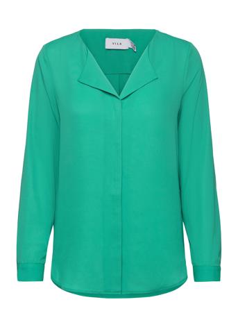 Vilucy L/S Shirt Bluse Langermet Grønn Vila