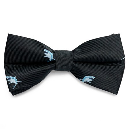 Black Pre-Tied Bow Tie with Sharks for Men - Pre-tied bow ties